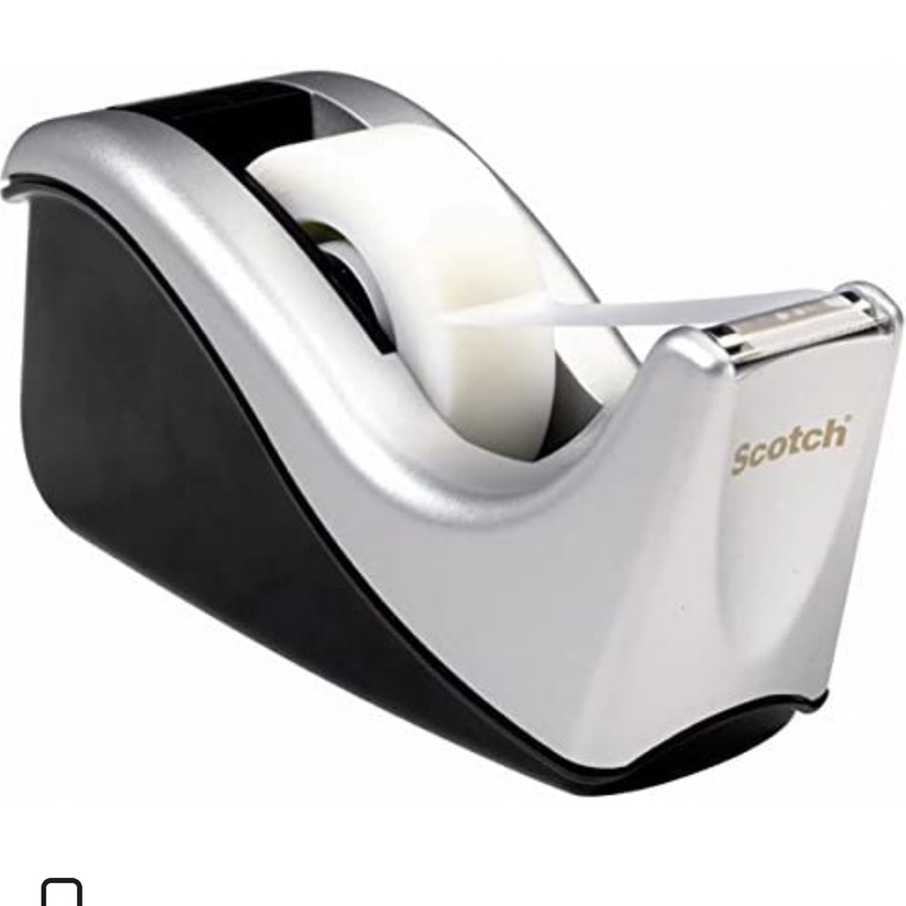 NWT Scotch Desktop Tape Dispenser, Silvertech Two-Tone (C60-ST)
